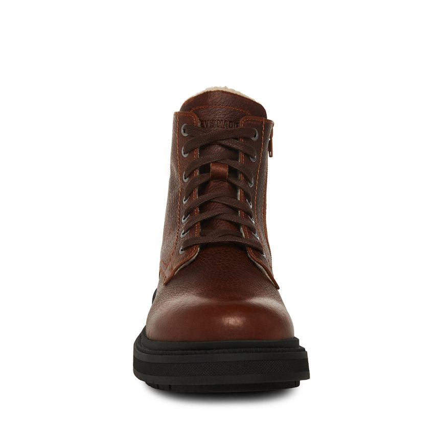 Botines Steve Madden Denalii Cuero Hombre Marrones Oscuro | ES KO36S2